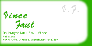 vince faul business card